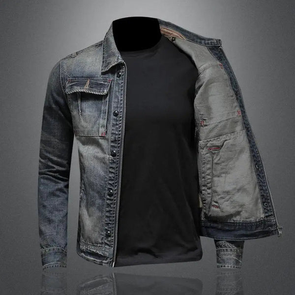 Herren Jeansjacke mit Reißverschluss und Brusttaschen-Jackets for men-Alpenkind