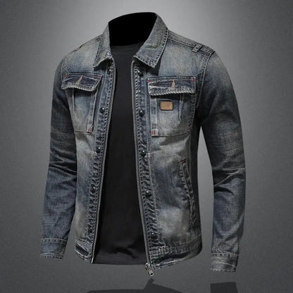Herren Jeansjacke mit Reißverschluss und Brusttaschen-Jackets for men-Alpenkind