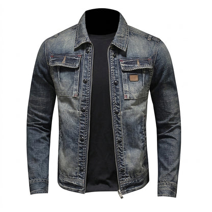 Herren Jeansjacke mit Reißverschluss und Brusttaschen-Jackets for men-Alpenkind