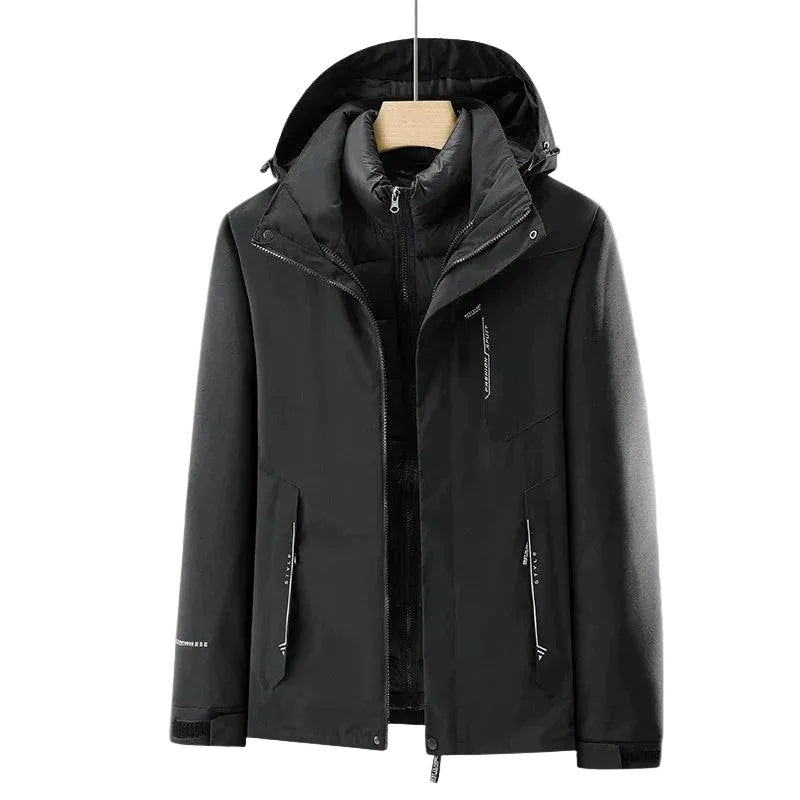 Herren Kapuzenjacke mit Mehrlagen-Konstruktion-Women Outerwear-Alpenkind