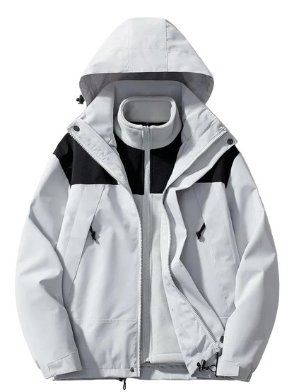 Herren Kapuzenjacke mit Mehrlagiger Konstruktion-Men Outerwear-Alpenkind