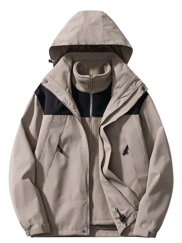 Herren Kapuzenjacke mit Mehrlagiger Konstruktion-Men Outerwear-Alpenkind