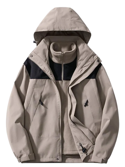 Herren Kapuzenjacke mit Mehrlagiger Konstruktion-Men Outerwear-Alpenkind