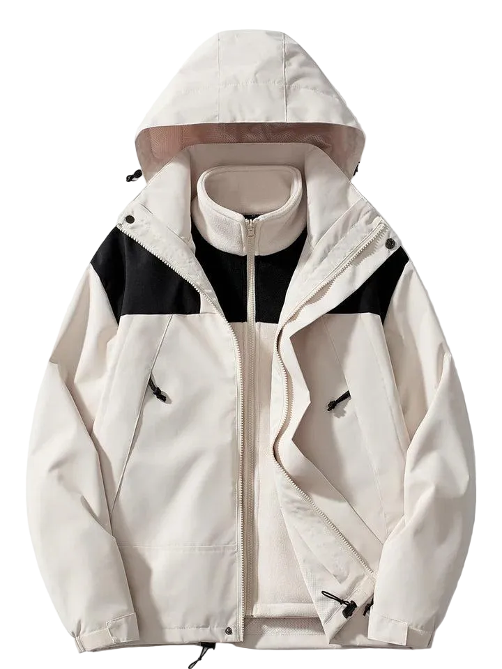 Herren Kapuzenjacke mit Mehrlagiger Konstruktion-Men Outerwear-Alpenkind