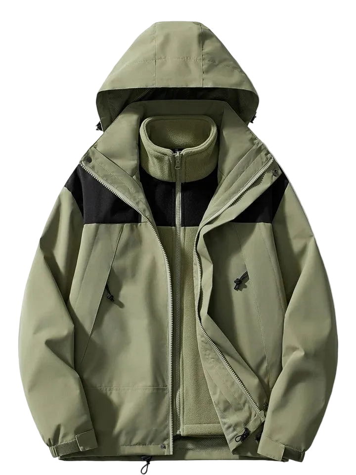 Herren Kapuzenjacke mit Mehrlagiger Konstruktion-Men Outerwear-Alpenkind