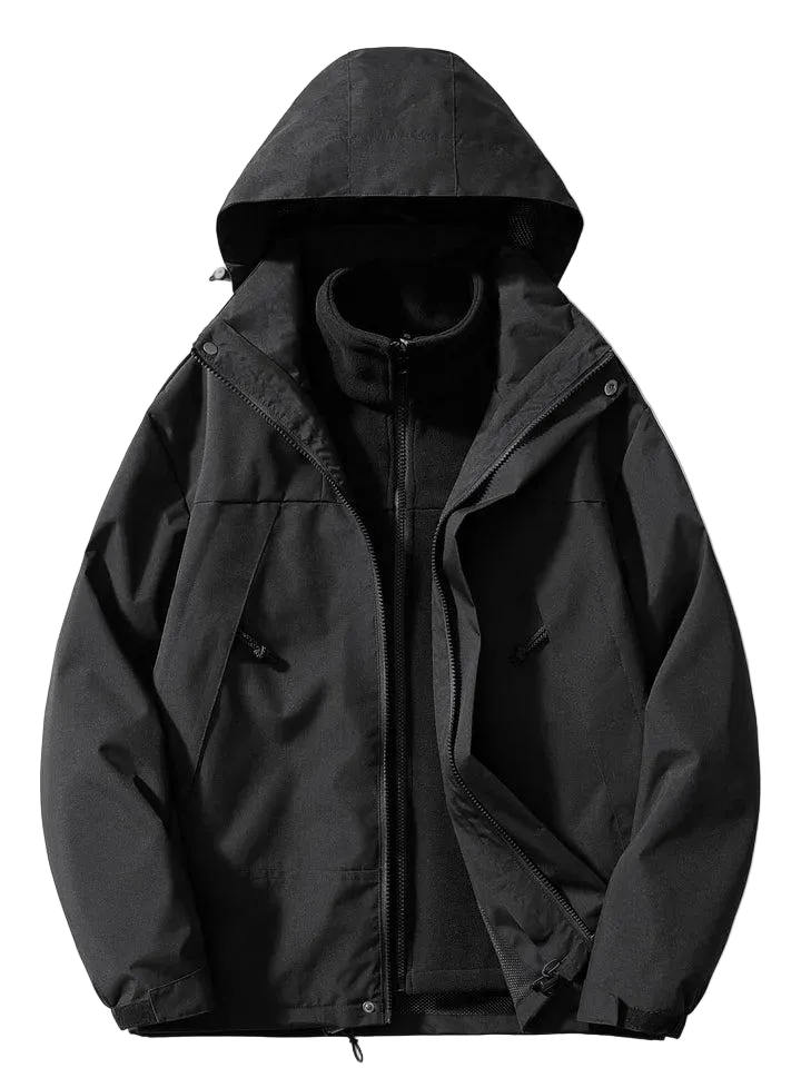 Herren Kapuzenjacke mit Mehrlagiger Konstruktion-Men Outerwear-Alpenkind