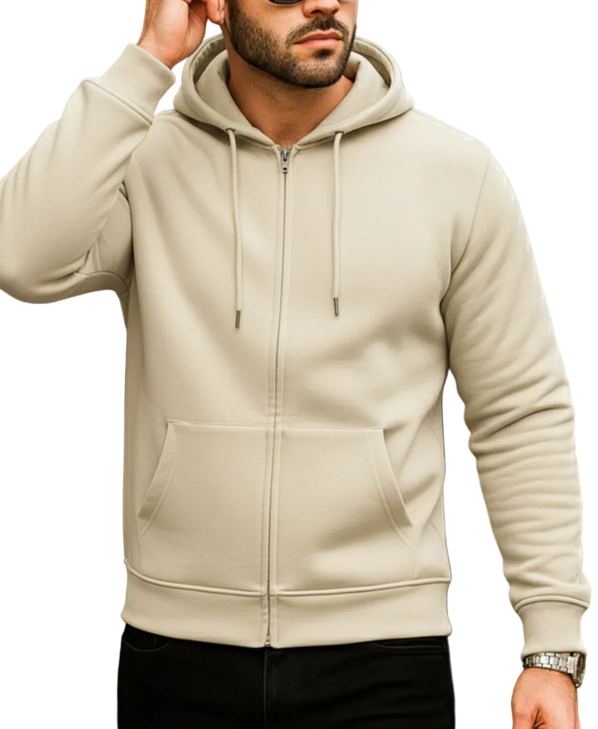 Herren Kapuzenjacke mit Reißverschluss-Men Jackets-Alpenkind