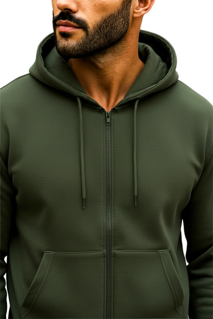 Herren Kapuzenjacke mit Reißverschluss für den Alltag-Men Jackets-Alpenkind