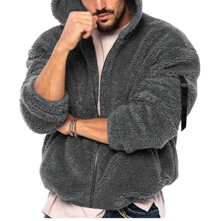 Herren Fleece Zip Hoodie mit Lockerer Passform – Warm & Alltagstauglich-Men Sweaters-Alpenkind
