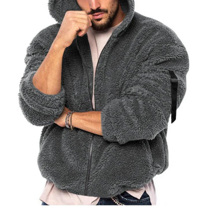 Herren Fleece Zip Hoodie mit Lockerer Passform – Warm & Alltagstauglich-Men Sweaters-Alpenkind
