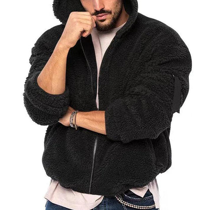 Herren Fleece Zip Hoodie mit Lockerer Passform – Warm & Alltagstauglich-Men Sweaters-Alpenkind