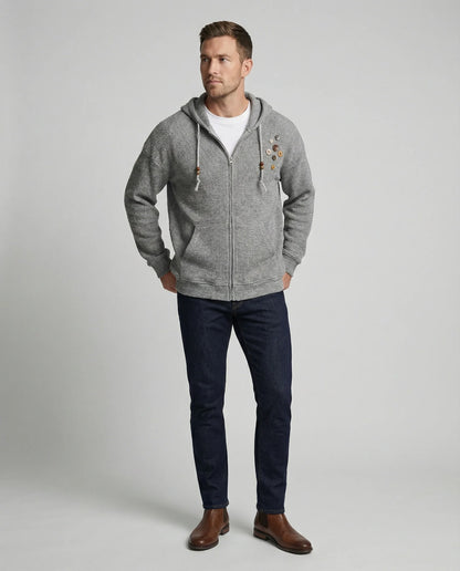 Herren Kapuzenjacke mit Reißverschluss und Fronttasche