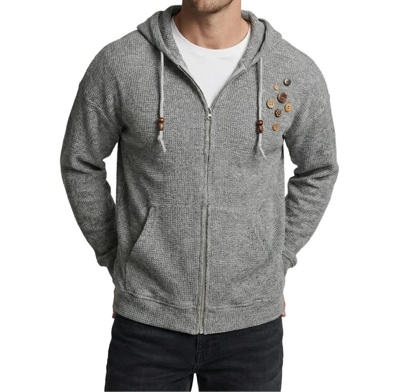 Herren Kapuzenjacke mit Reißverschluss und Fronttasche-Men Jackets-Alpenkind