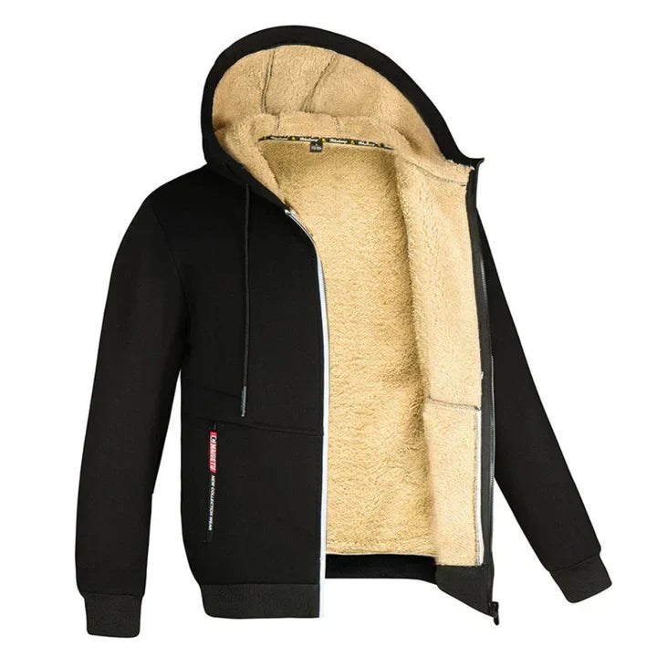 Herren Kapuzenjacke mit Teddyfutter-Jackets for men-Alpenkind
