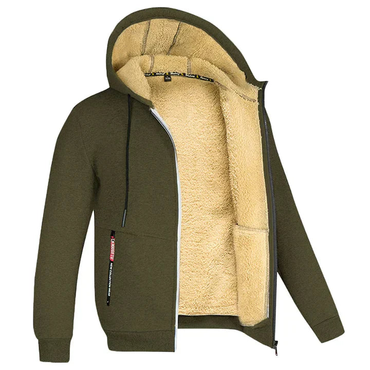 Herren Kapuzenjacke mit Teddyfutter-Jackets for men-Alpenkind