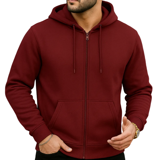 Herren Kapuzenoberteil mit durchgehendem Reißverschluss-Men Jackets-Alpenkind