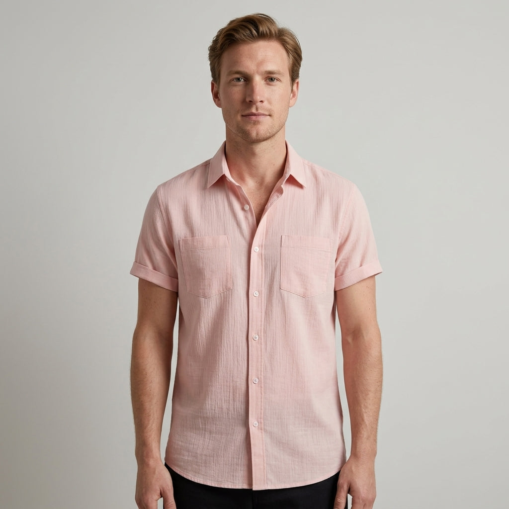 Herren Kurzarm-Button-Down-Hemd-Shirts for men-Alpenkind