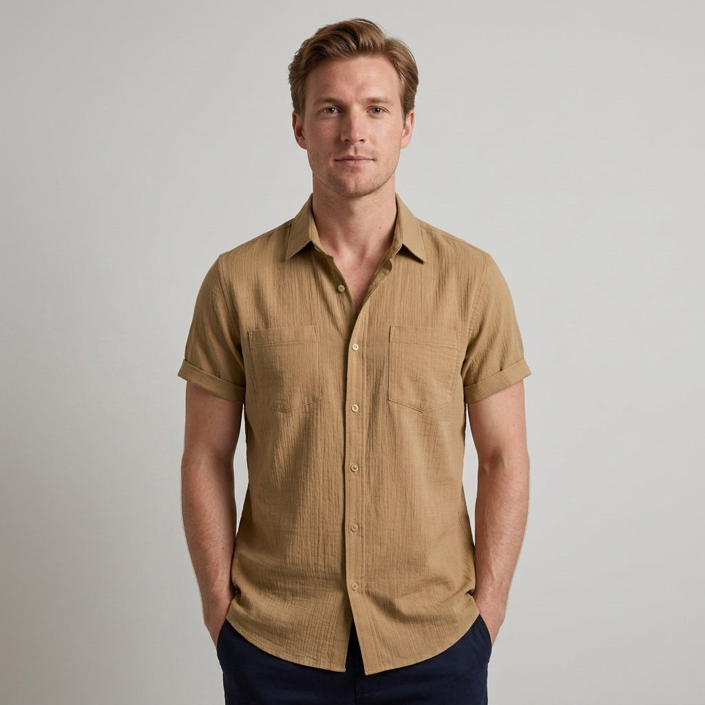 Herren Kurzarm-Button-Down-Hemd-Shirts for men-Alpenkind
