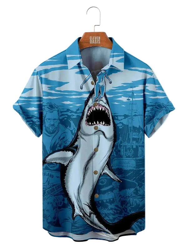 Herren Kurzarm Hemd mit Grafikdruck-Shirts for men-Alpenkind