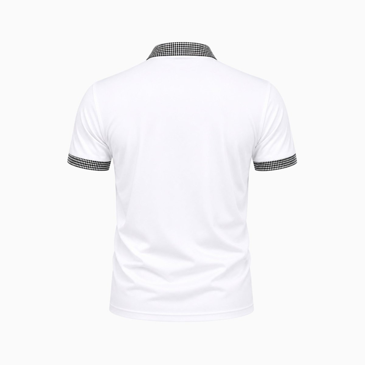 Herren-Kurzarm-Poloshirt mit gemustertem Besatz-Shirts for men-Alpenkind