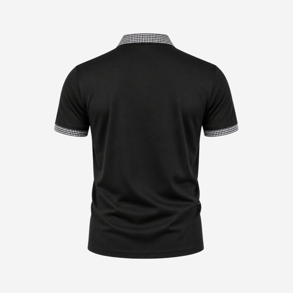 Herren-Kurzarm-Poloshirt mit gemustertem Besatz-Shirts for men-Alpenkind