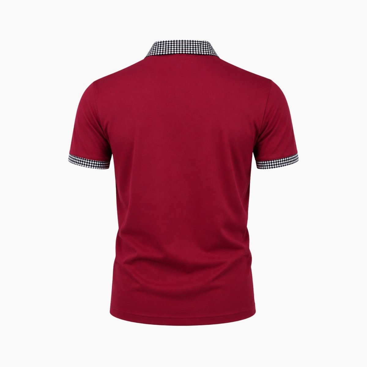 Herren-Kurzarm-Poloshirt mit gemustertem Besatz-Shirts for men-Alpenkind
