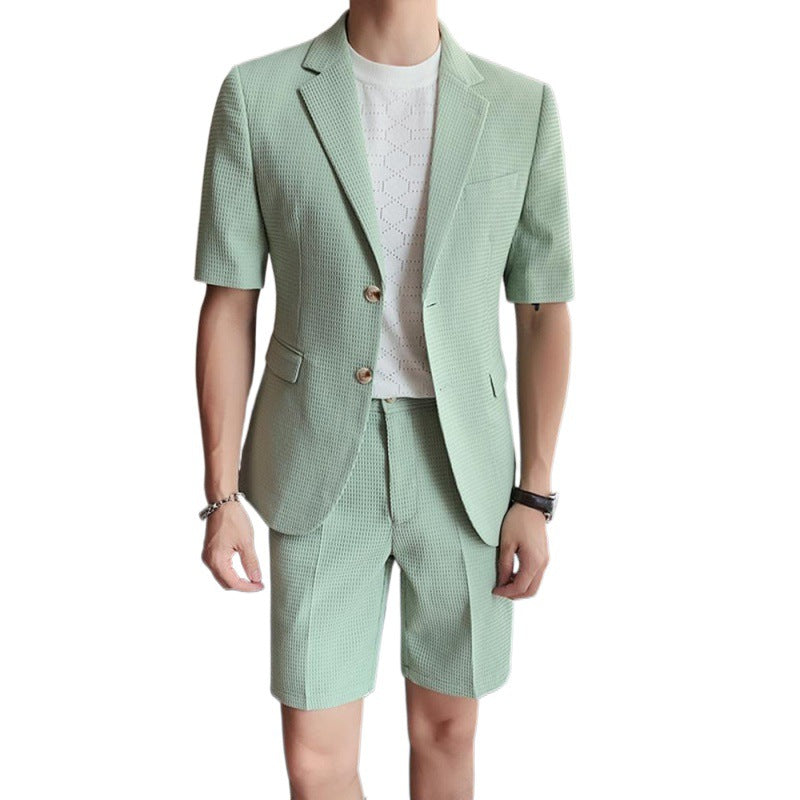 Herren Kurzarmblazer- und Shorts-Set-Sets for Men-Alpenkind