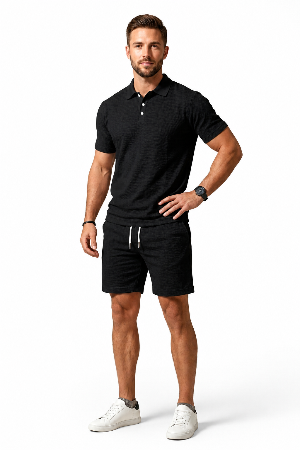 Herren Kurzarmblazer- und Shorts-Set-Sets for Men-Alpenkind