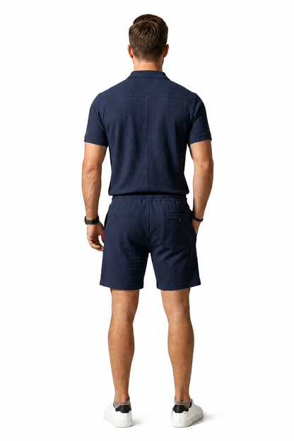 Herren Kurzarmblazer- und Shorts-Set-Sets for Men-Alpenkind