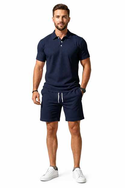Herren Kurzarmblazer- und Shorts-Set-Sets for Men-Alpenkind