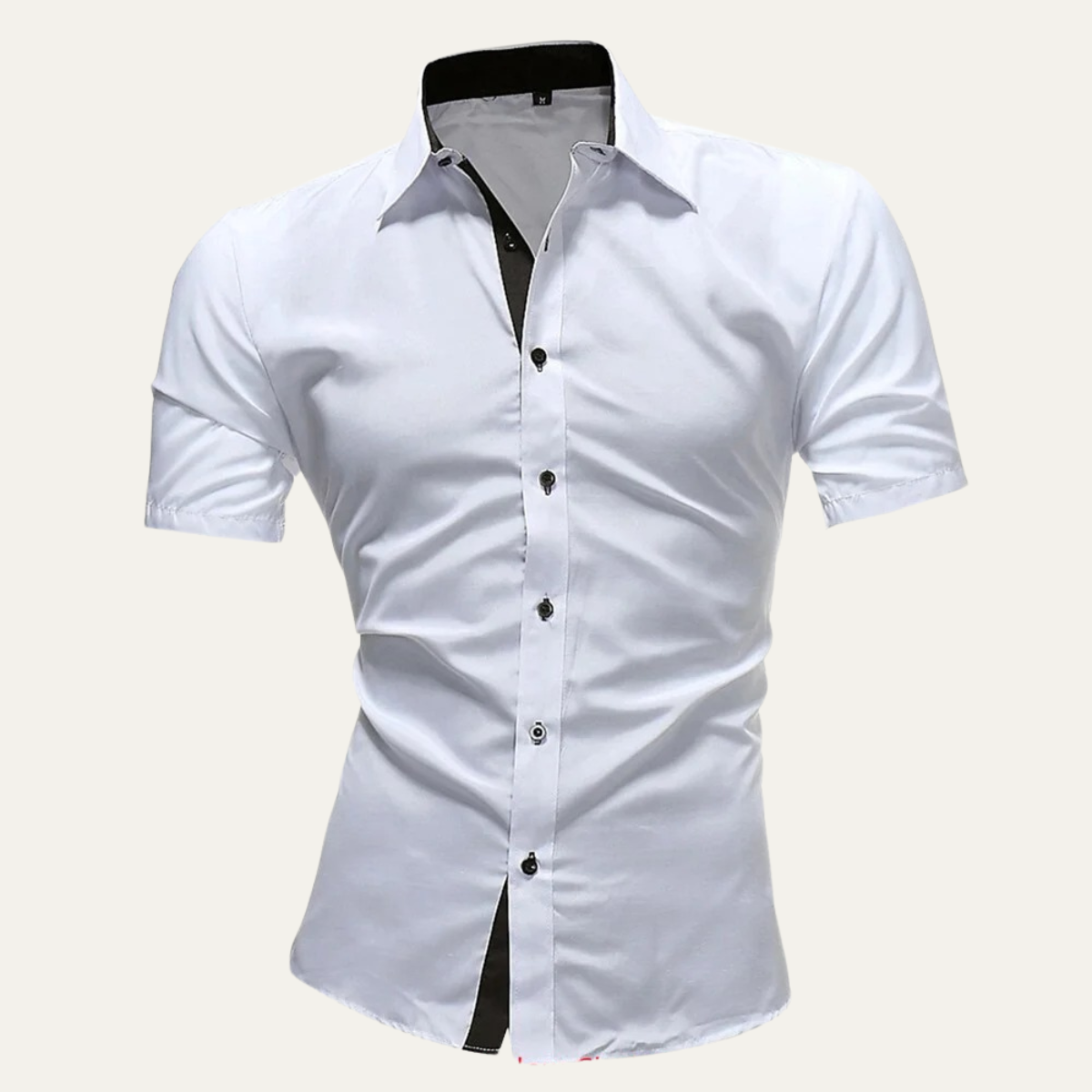 Herren Kurzarmhemd mit Knopfleiste und strukturiertem Kragen-Shirts for men-Alpenkind