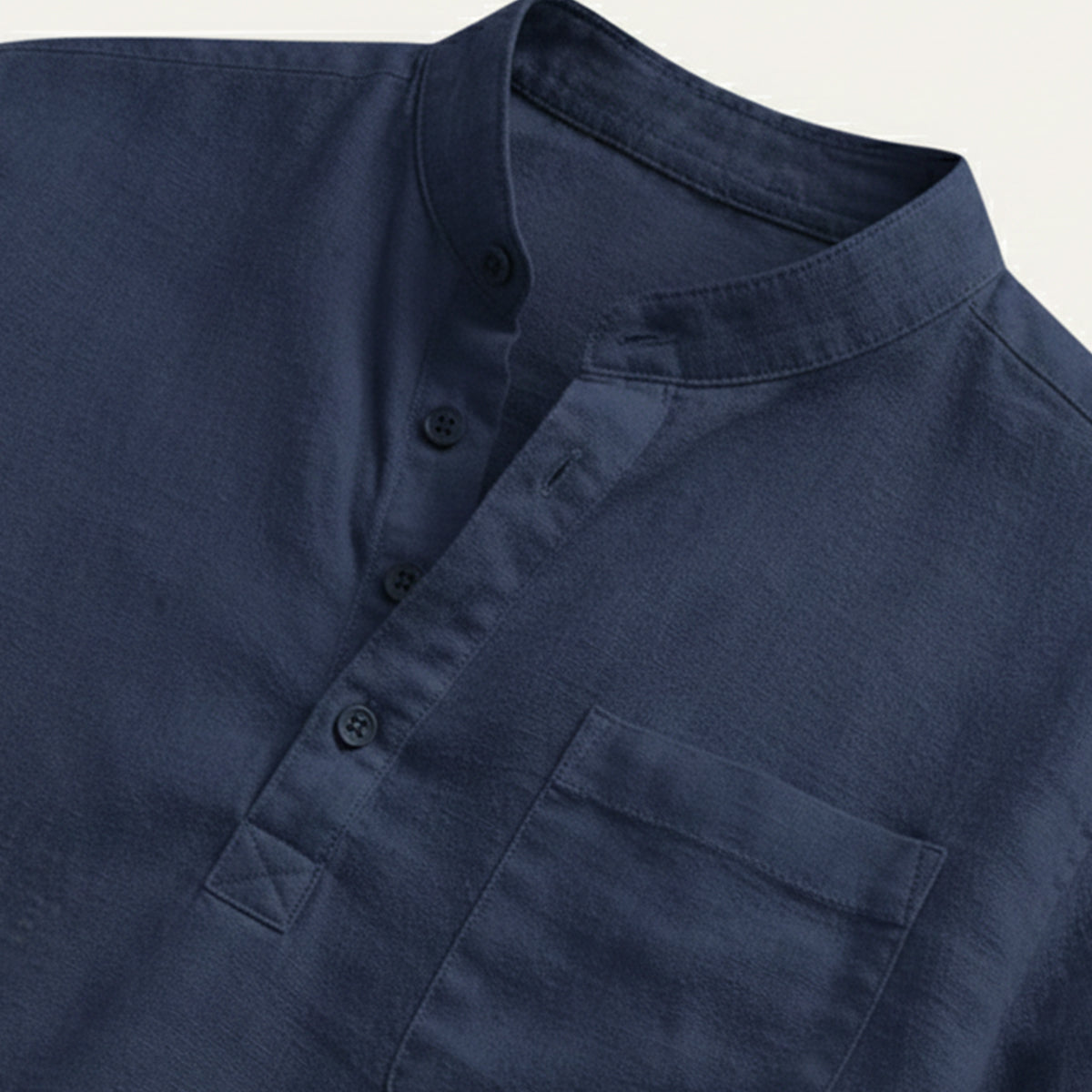 Herren-Kurzarmhemd mit Stehkragen, Knopfleiste und Brusttasche-Shirts for men-Alpenkind