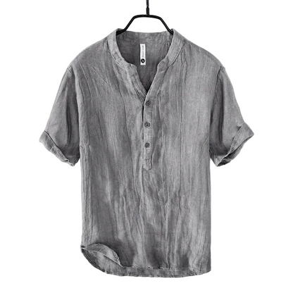 Herren Kurzarmhemd mit Stehkragen und Knopfleiste-Shirts for men-Alpenkind
