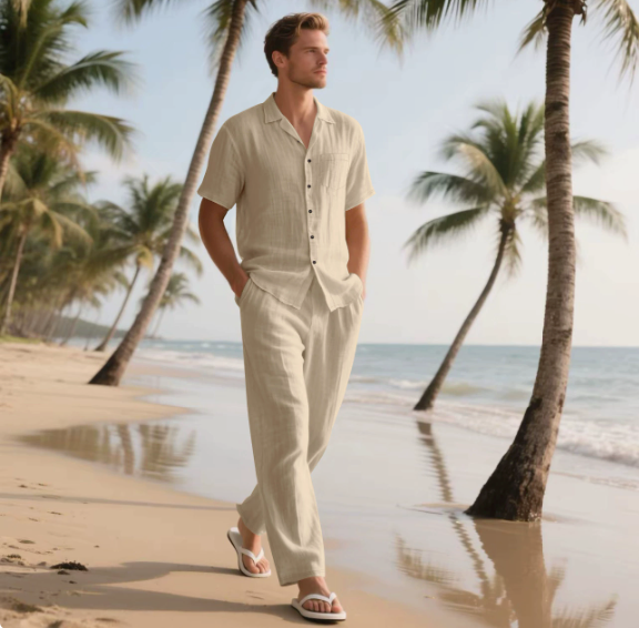 Herren Kurzarmhemd und Hose Set-Shirts for men-Alpenkind