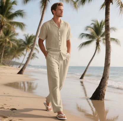 Herren Kurzarmhemd und Hose Set-Shirts for men-Alpenkind