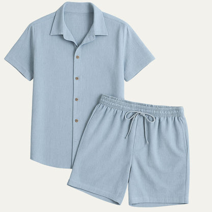 Herren Kurzarmhemd und Shorts Set-Shirts for men-Alpenkind