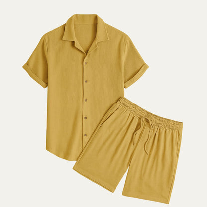 Herren Kurzarmhemd und Shorts Set-Shirts for men-Alpenkind
