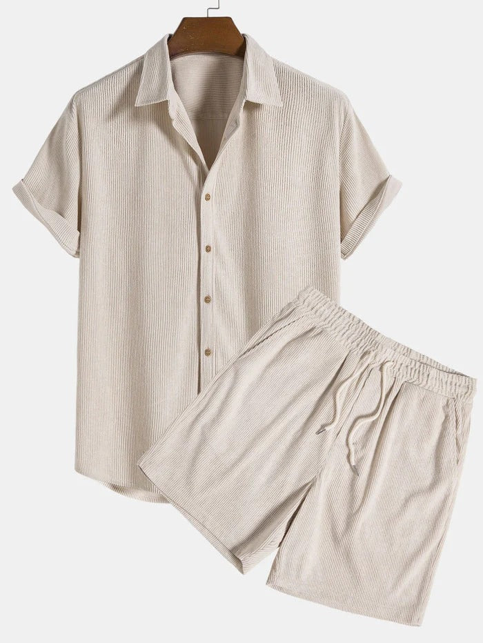 Herren Kurzarmhemd und Shorts Set-Shirts for men-Alpenkind