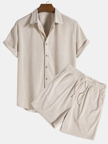 Herren Kurzarmhemd und Shorts Set-Shirts for men-Alpenkind