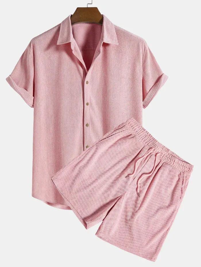 Herren Kurzarmhemd und Shorts Set-Shirts for men-Alpenkind
