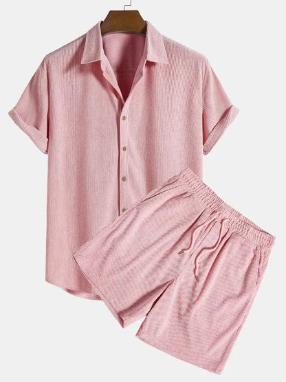 Herren Kurzarmhemd und Shorts Set-Shirts for men-Alpenkind