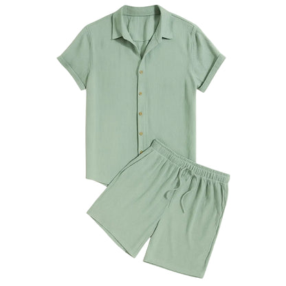 Herren Kurzarmhemd und Shorts Set-Shirts for men-Alpenkind
