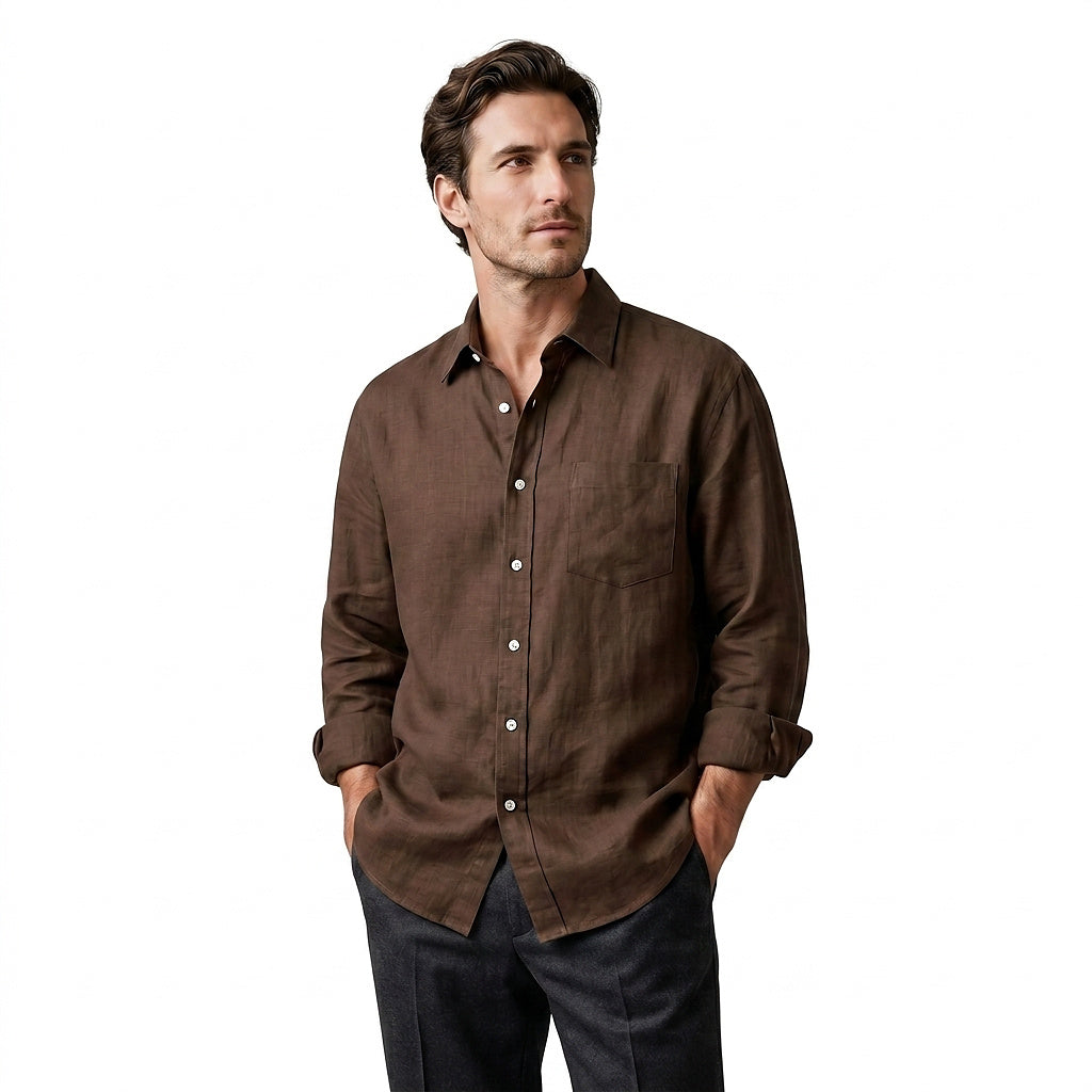 Herren Langarm-Button-Down-Hemd-Shirts for men-Alpenkind