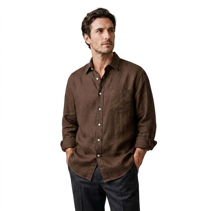 Herren Langarm-Button-Down-Hemd-Shirts for men-Alpenkind