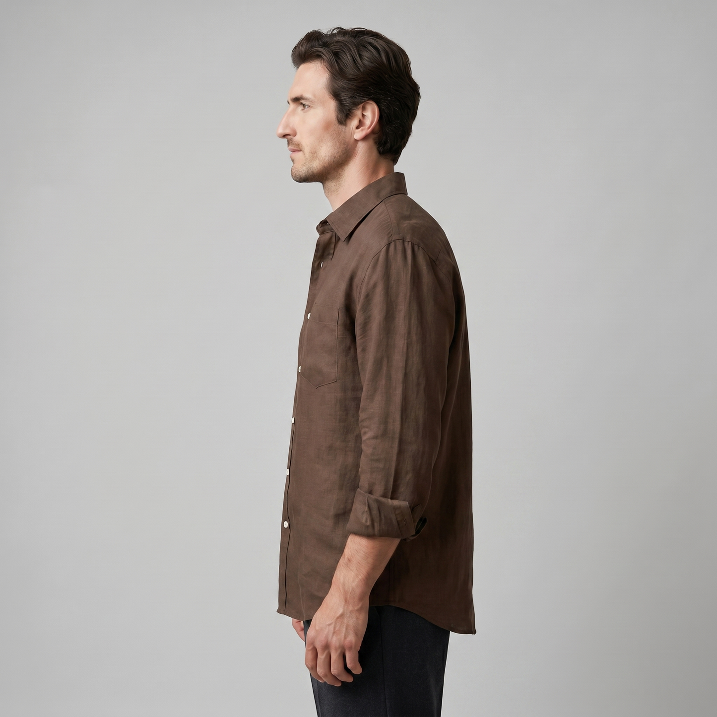 Herren Langarm-Button-Down-Hemd-Shirts for men-Alpenkind