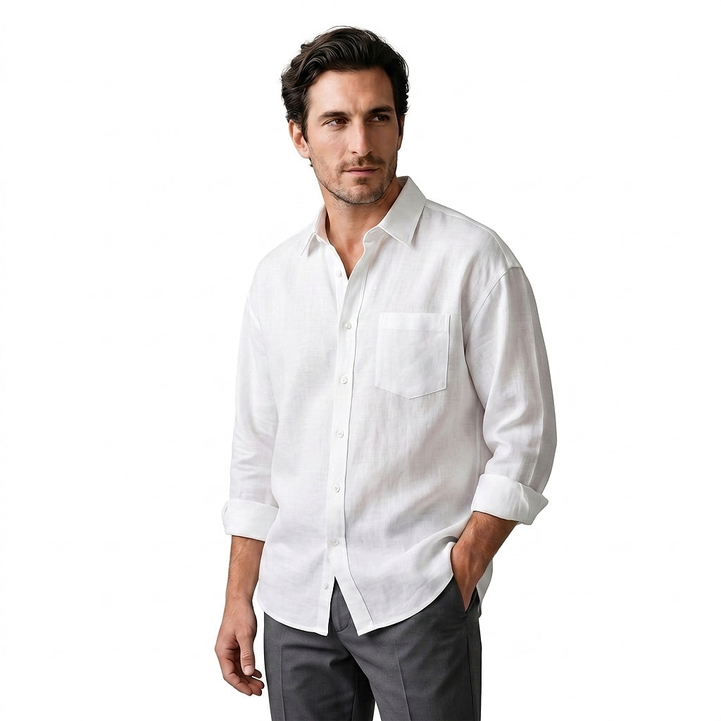 Herren Langarm-Button-Down-Hemd-Shirts for men-Alpenkind