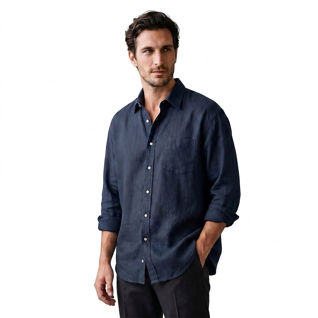 Herren Langarm-Button-Down-Hemd-Shirts for men-Alpenkind