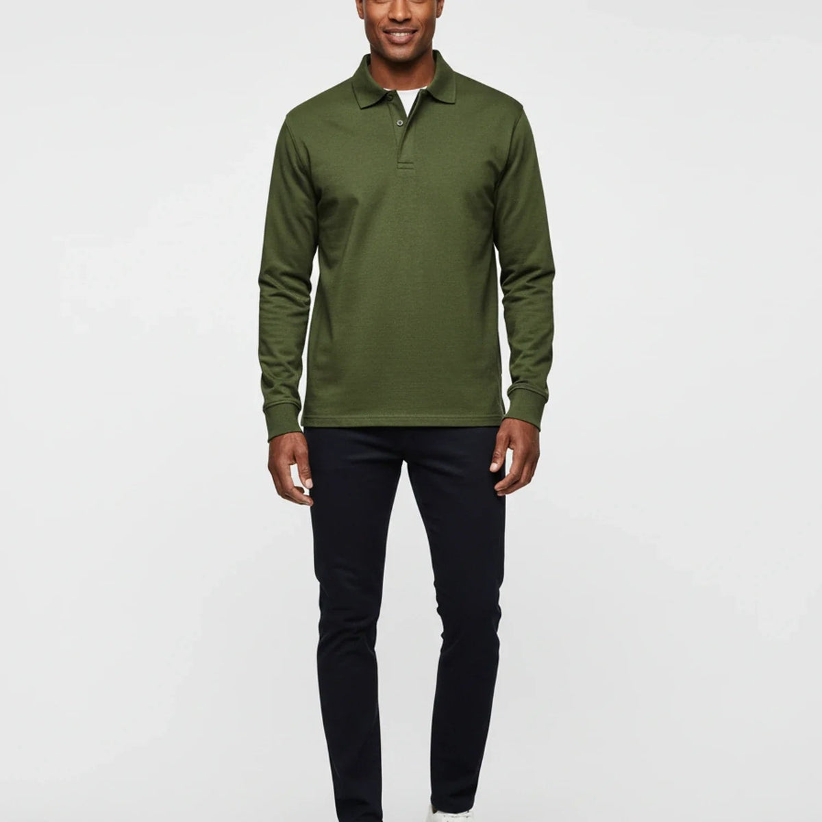 Herren Langarm-Poloshirt mit Knopfleiste-Shirts for men-Alpenkind