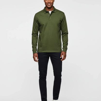 Herren Langarm-Poloshirt mit Knopfleiste-Shirts for men-Alpenkind