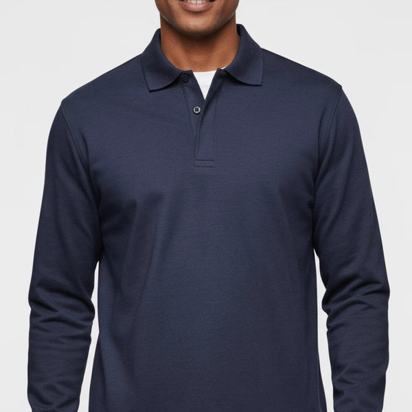 Herren Langarm-Poloshirt mit Knopfleiste-Shirts for men-Alpenkind